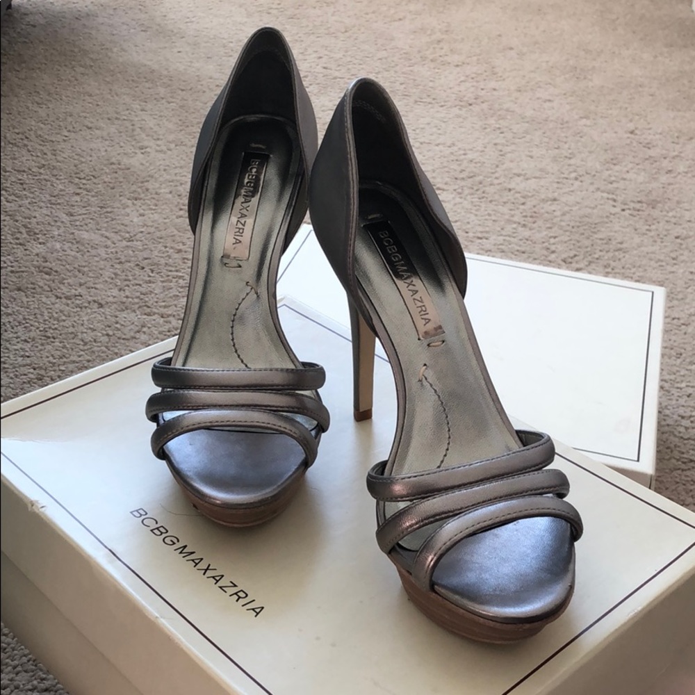 BCBG MaxAzria Pewter Platform Heels
